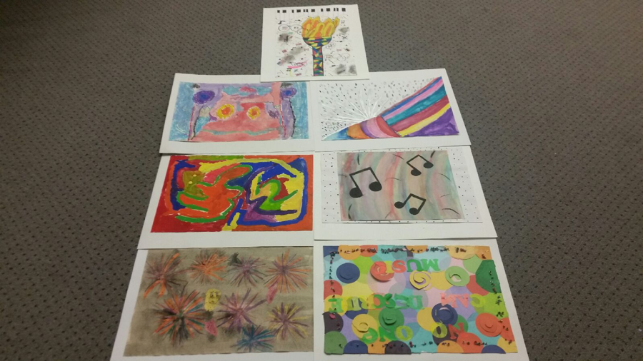 A small sample of artwork submitted for this year’s Picture the Music. The students’ art was done in response to what they heard and/or felt while listening to John Williams’ “Olympic Fanfare and Theme.”