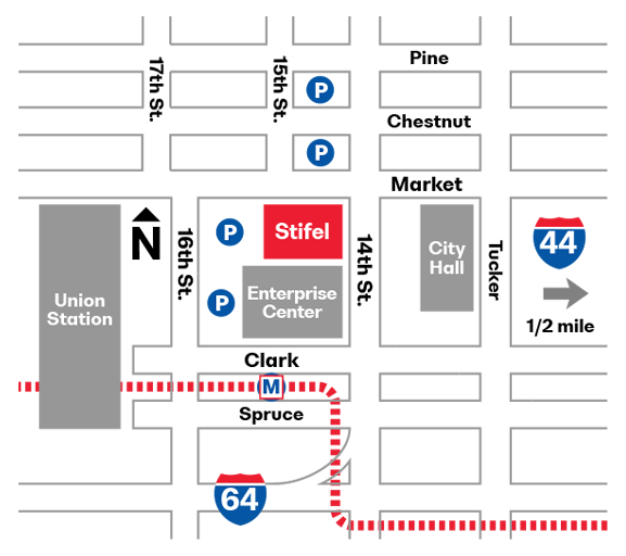 Stifel Theater parking map